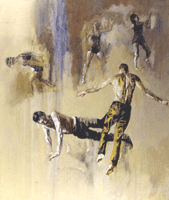 oil painting of dancers